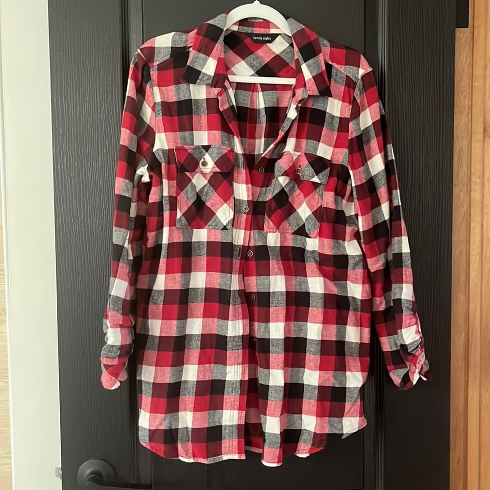 Red black and white flannel